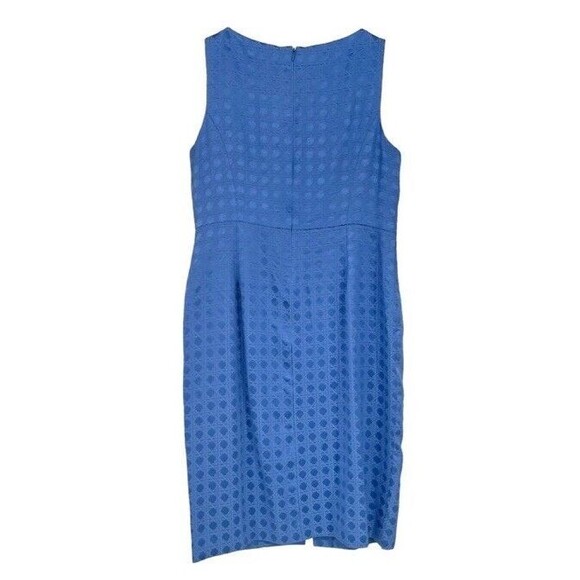ANNE KLEIN Sheath Dress Cobalt Blue Sleeveless Textured Casual Workwear 12 NEW - Picture 2 of 13